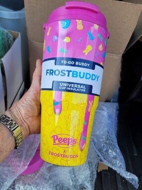 Peeps x FrostBuddy Universal Cup Insulator — Pink & Yellow